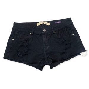 Zara Distressed 9” Women’s Black Jeans Shorts Size 6